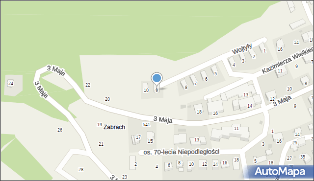 Lanckorona, Wojtyły Karola, kard., 9, mapa Lanckorona