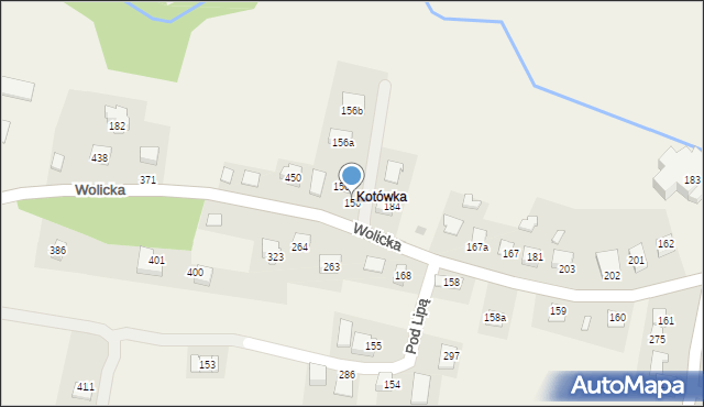 Łapanów, Wolicka, 156, mapa Łapanów