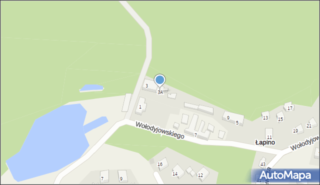 Łapino, Wołodyjowskiego Michała, 3A, mapa Łapino