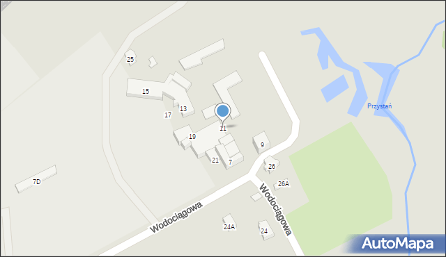 Łapy, Wodociągowa, 11, mapa Łapy