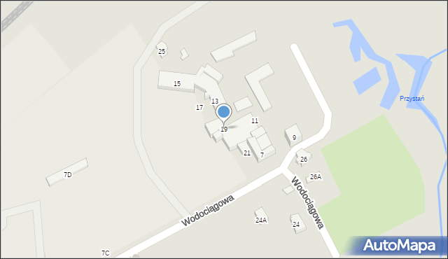 Łapy, Wodociągowa, 19, mapa Łapy