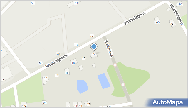 Łapy, Wodociągowa, 22, mapa Łapy