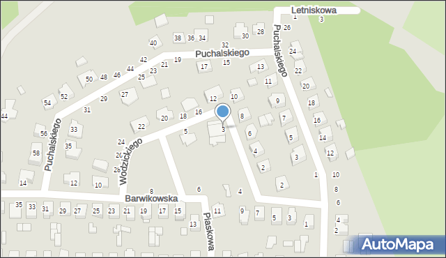 Łapy, Wodzickiego Kazimierza, 3, mapa Łapy