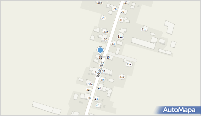 Laryszów, Wolności, 32, mapa Laryszów