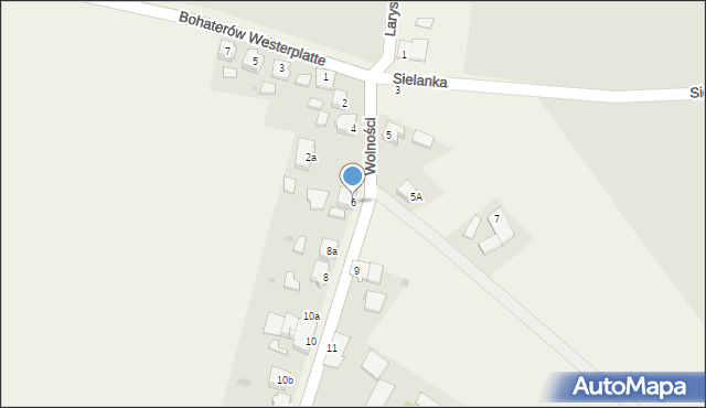 Laryszów, Wolności, 6, mapa Laryszów