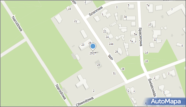 Łask, Wojska Polskiego, 25/27, mapa Łask