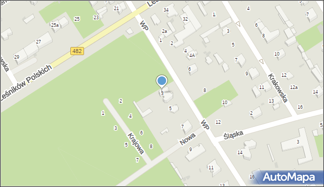 Łask, Wojska Polskiego, 3, mapa Łask