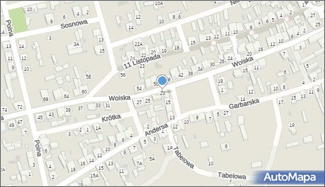 Łaskarzew, Wolska, 23, mapa Łaskarzew