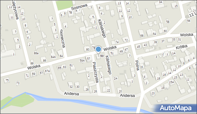 Łaskarzew, Wolska, 55, mapa Łaskarzew