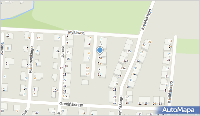 Legnica, Wojciechowskiego Józefa, 5a, mapa Legnicy