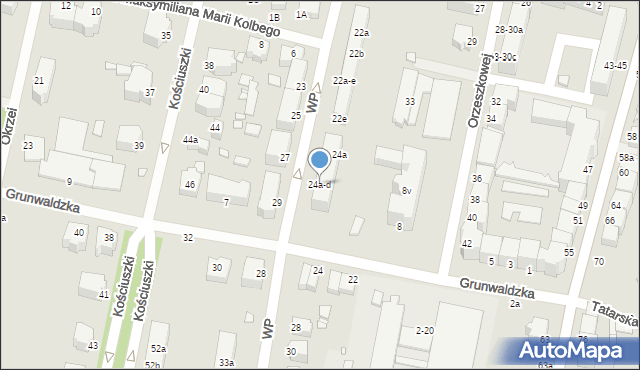 Legnica, Wojska Polskiego, 24a-d, mapa Legnicy