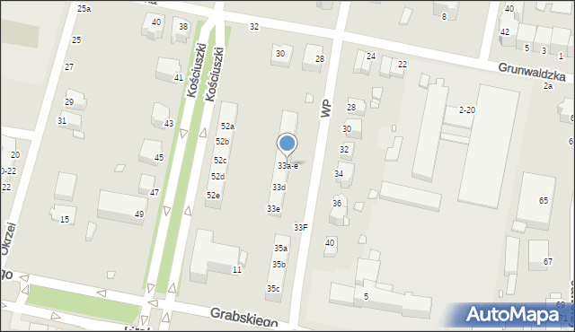 Legnica, Wojska Polskiego, 33a-e, mapa Legnicy