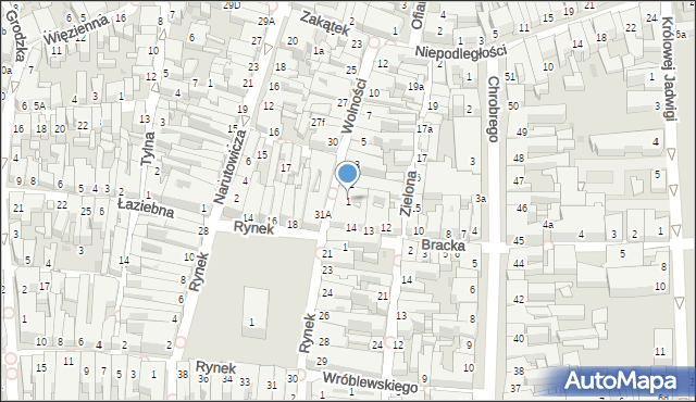 Leszno, Wolności, 1, mapa Leszno