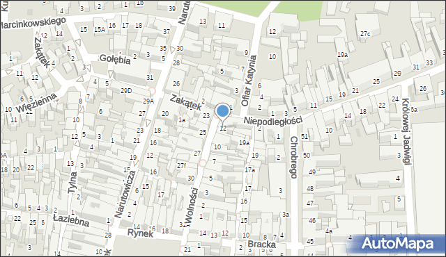 Leszno, Wolności, 12, mapa Leszno