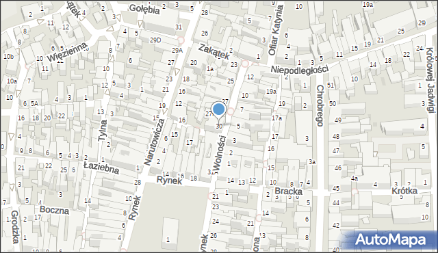 Leszno, Wolności, 30, mapa Leszno