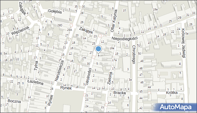 Leszno, Wolności, 7, mapa Leszno