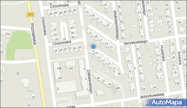 Leszno, Wołodyjowskiego Michała, 11, mapa Leszno