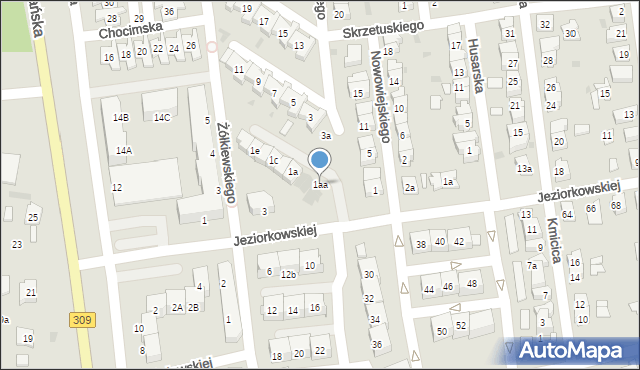 Leszno, Wołodyjowskiego Michała, 1aa, mapa Leszno