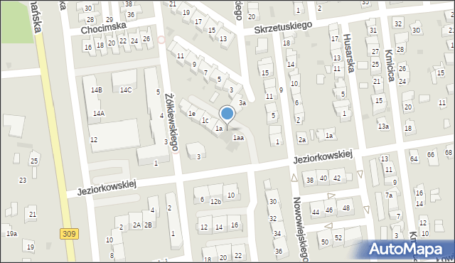 Leszno, Wołodyjowskiego Michała, 1ac, mapa Leszno