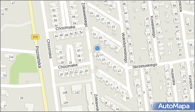 Leszno, Wołodyjowskiego Michała, 21, mapa Leszno