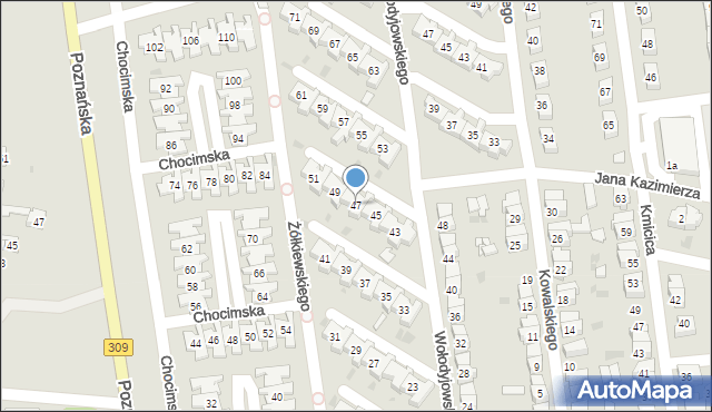 Leszno, Wołodyjowskiego Michała, 47, mapa Leszno