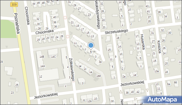 Leszno, Wołodyjowskiego Michała, 5, mapa Leszno