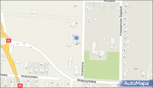 Ligota Dolna, Wołczyńska, 1a, mapa Ligota Dolna