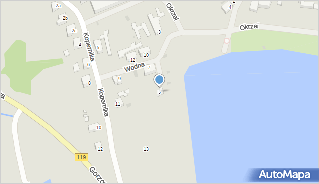 Lipiany, Wodna, 5, mapa Lipiany