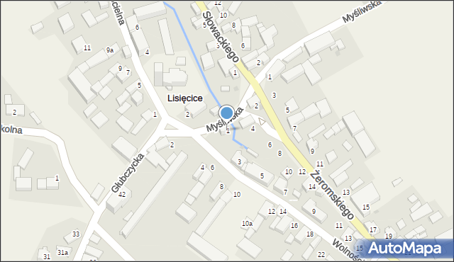 Lisięcice, Wolności, 1, mapa Lisięcice