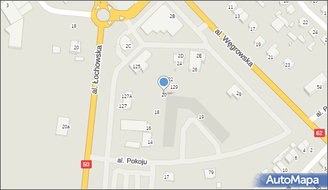 Łochów, Wolności, 20, mapa Łochów