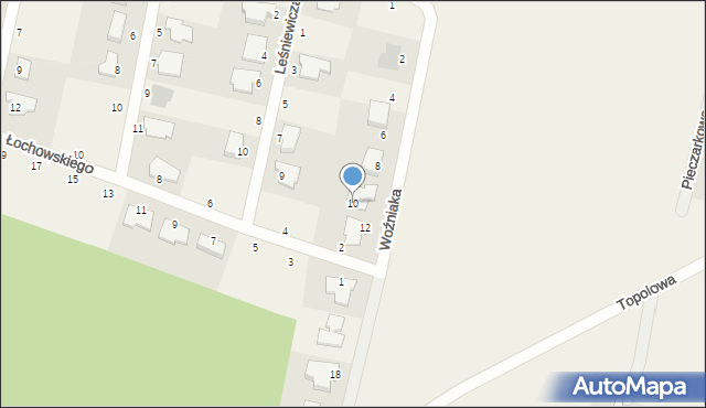 Łochowo, Woźniaka Feliksa, 10, mapa Łochowo