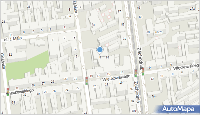 Łódź, Wólczańska, 8, mapa Łodzi