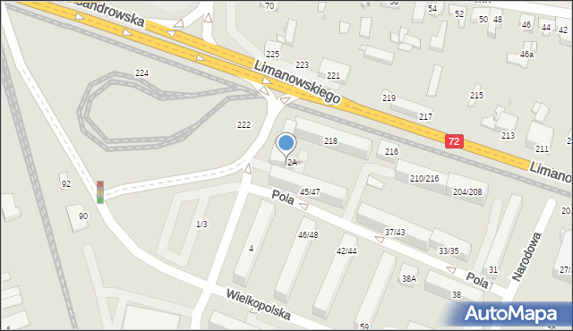 Łódź, Woronicza Jana Pawła, 2a, mapa Łodzi