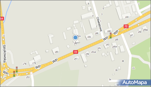 Łódź, Wojska Polskiego, 182, mapa Łodzi