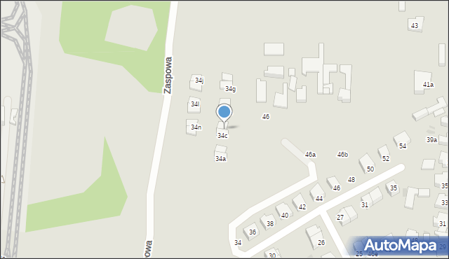 Łódź, Wodospadowa, 34d, mapa Łodzi