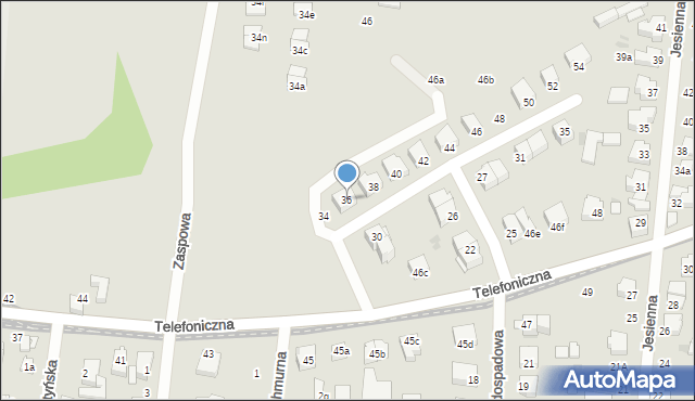 Łódź, Wodospadowa, 36, mapa Łodzi