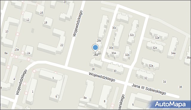 Łódź, Wojewódzkiego Wacława, 28a, mapa Łodzi