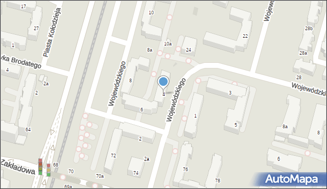 Łódź, Wojewódzkiego Wacława, 4, mapa Łodzi