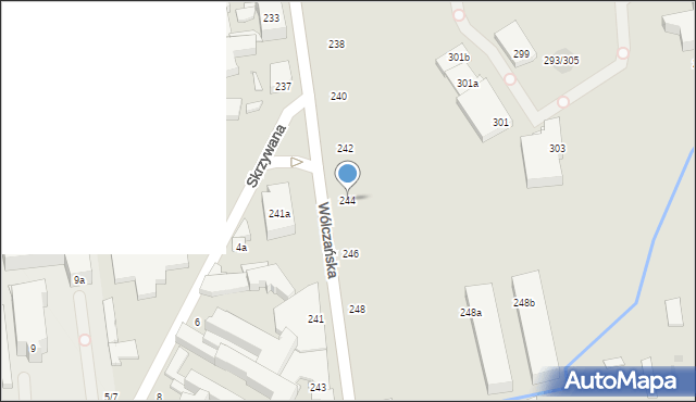 Łódź, Wólczańska, 244, mapa Łodzi