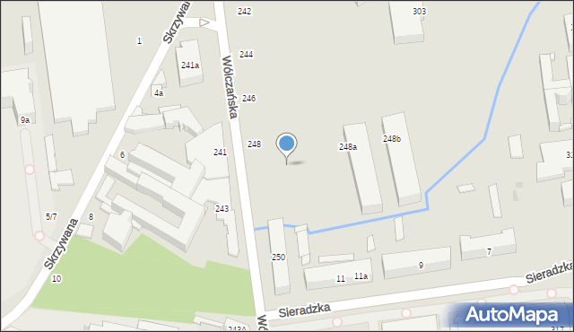 Łódź, Wólczańska, 248, mapa Łodzi