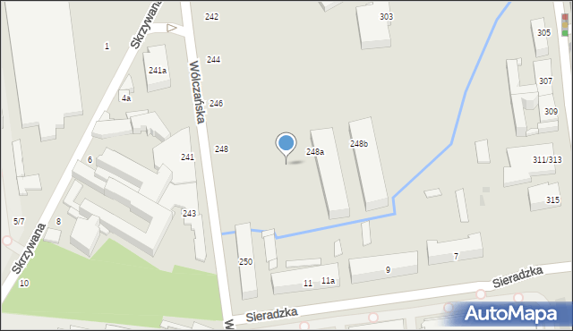 Łódź, Wólczańska, 248a, mapa Łodzi