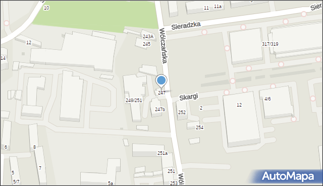 Łódź, Wólczańska, 247, mapa Łodzi