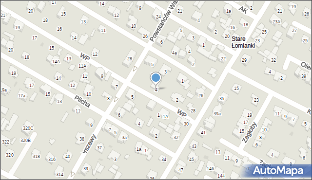 Łomianki, Wojska Polskiego, 4, mapa Łomianki
