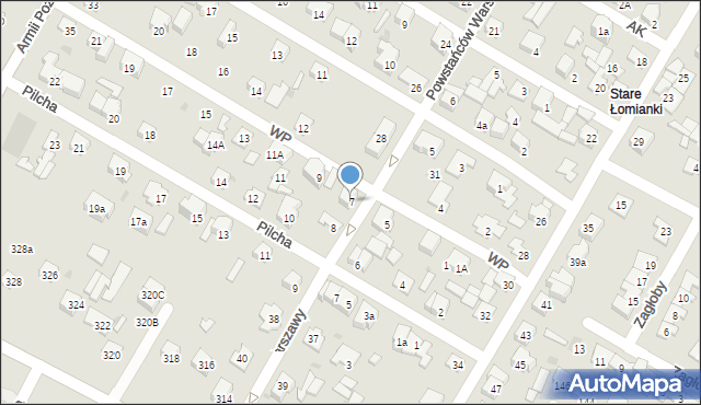 Łomianki, Wojska Polskiego, 7, mapa Łomianki