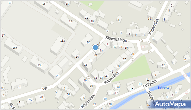 Lubań, Wojska Polskiego, 1b, mapa Lubań