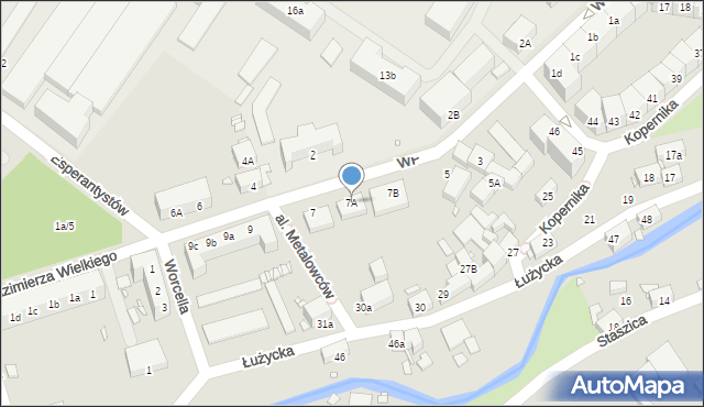 Lubań, Wojska Polskiego, 7A, mapa Lubań