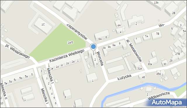 Lubań, Worcella Stanisława, 1, mapa Lubań