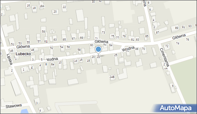 Lubecko, Wodna, 22, mapa Lubecko