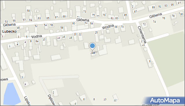 Lubecko, Wodna, 24B, mapa Lubecko