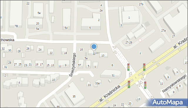 Lublin, Wojciechowska, 12, mapa Lublina